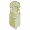 Pattumiera 1 secchio, tonda estraibile raccolta differenziata a traino per sotto lavello cucina - Beige