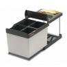 Pattumiera 4 secchi, estraibile raccolta differenziata su carrello scorrevole per sotto lavello cucina - bicolor